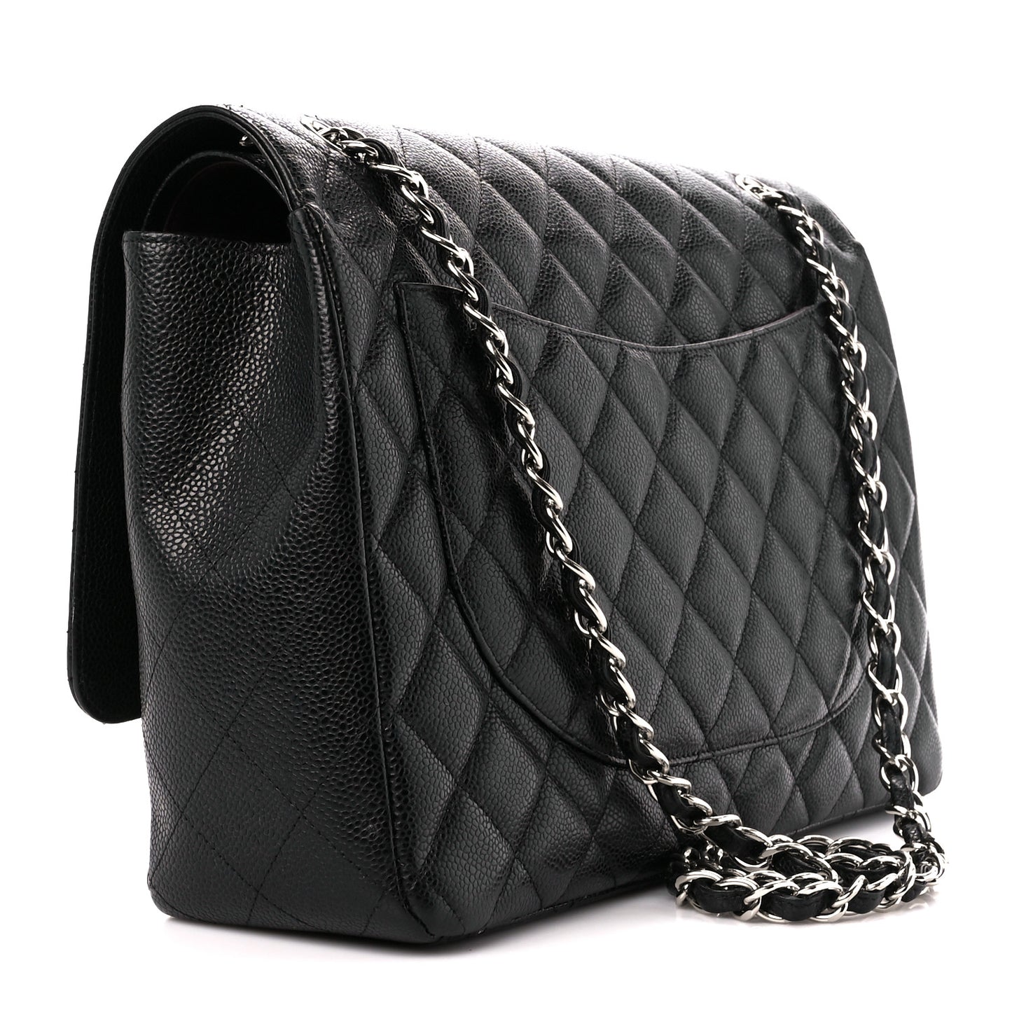 Caviar Quilted Maxi Double Flap Black