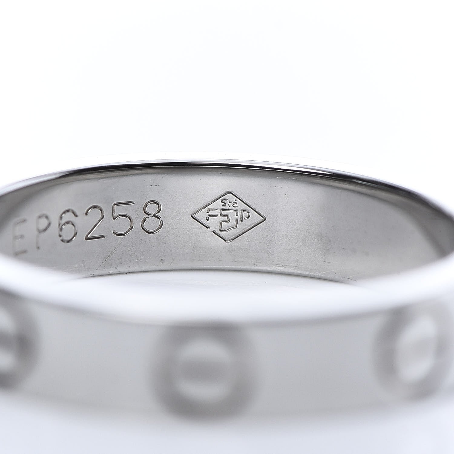 Cartier 18K White Gold 3.5mm LOVE Wedding Band Ring 47 4 6 of 7