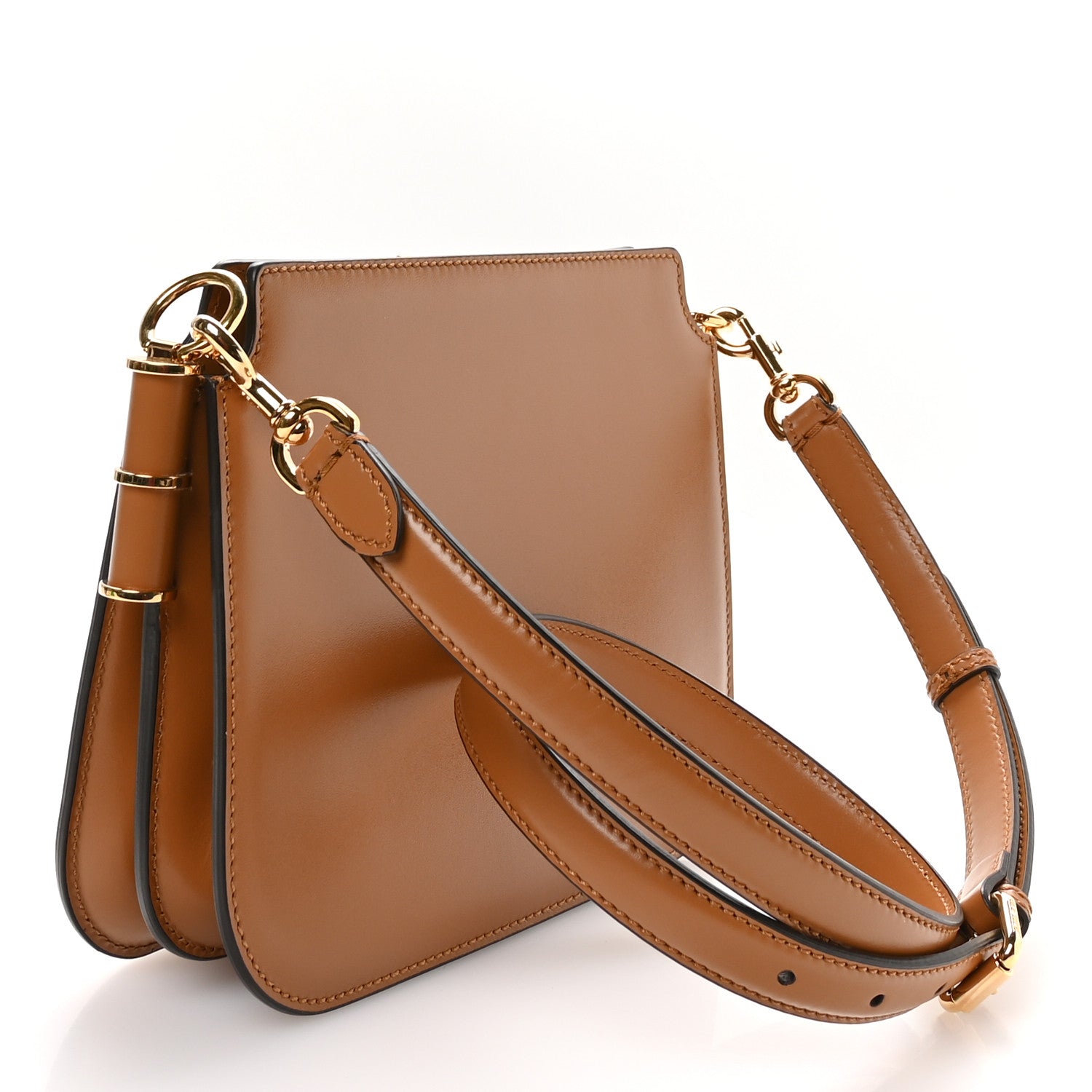 Fendi Vitello King Luxor Fendi Touch Shoulder Bag Caramello 3 of 11