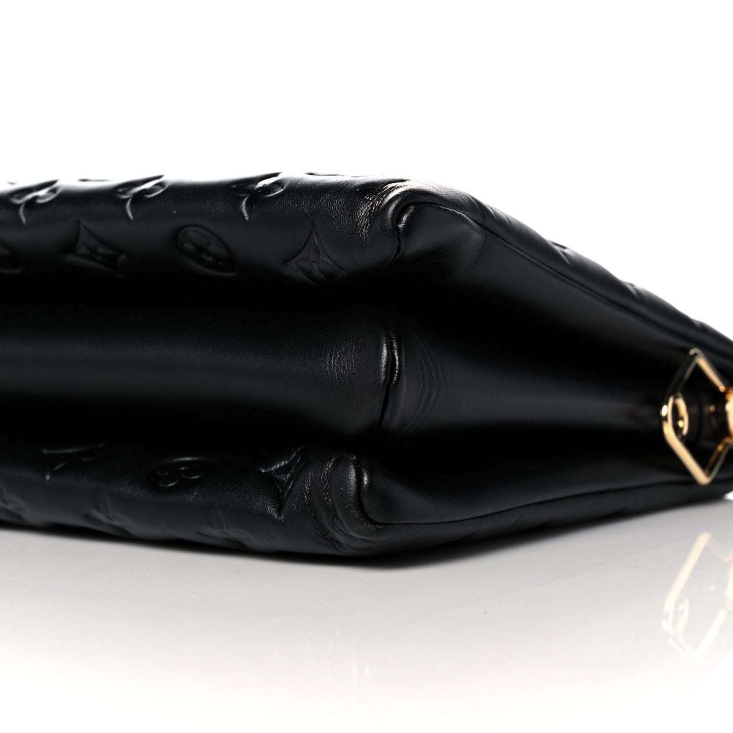 Lambskin Embossed Monogram Coussin MM Black