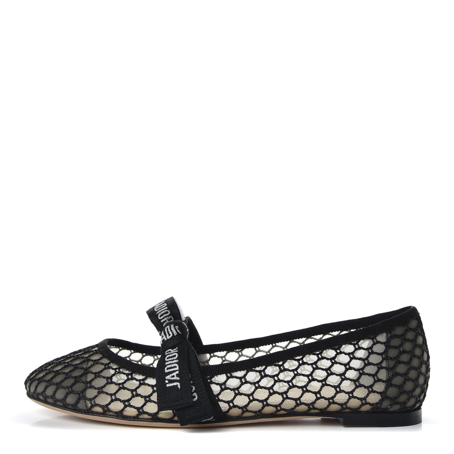 Christian Dior Resille Ribbon Miss J'Adior Ballet Flat 37.5 Black 1 of 10