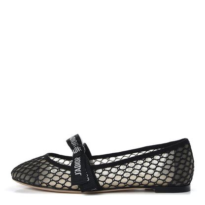 Christian Dior Resille Ribbon Miss J'Adior Ballet Flat 37.5 Black 1 of 10