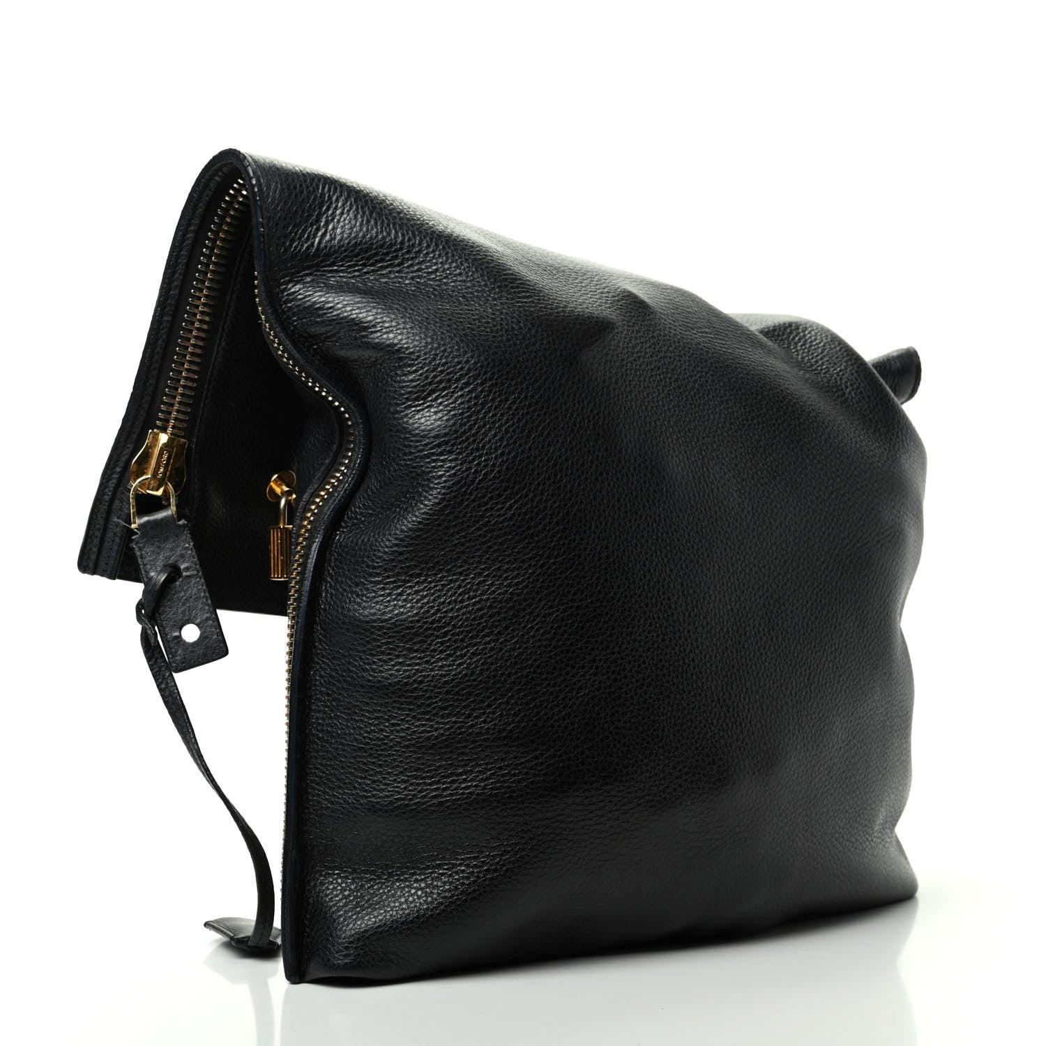 Tom Ford Grained Calfskin Large Alix Padlock Zip Shoulder Bag Black 5 of 10