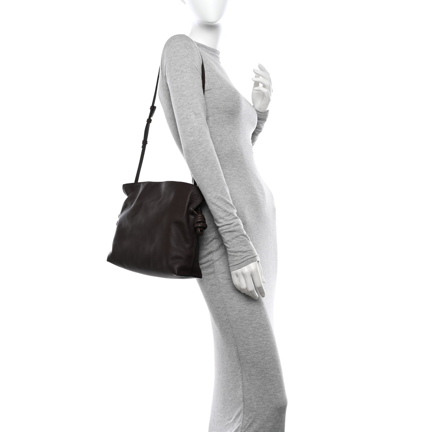 Nappa Medium Flamenco Knot Bag Chocolate