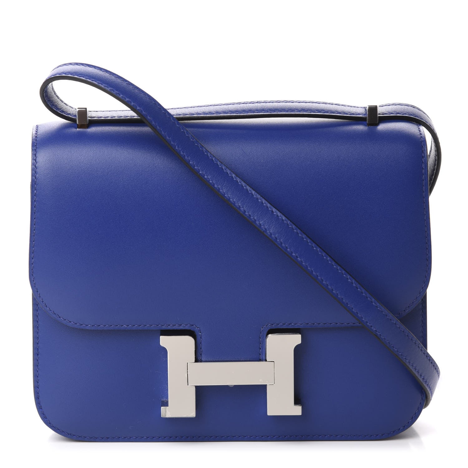 Hermes Tadelakt Constance 18 Bleu Electrique 1 of 11