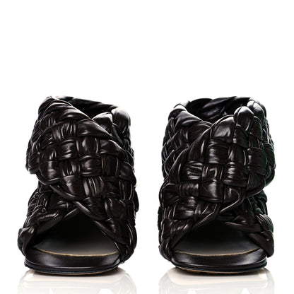 Bottega Veneta Shiny Nappa Intrecciato The Board Sandals 37.5 Chocolate 2 of 7