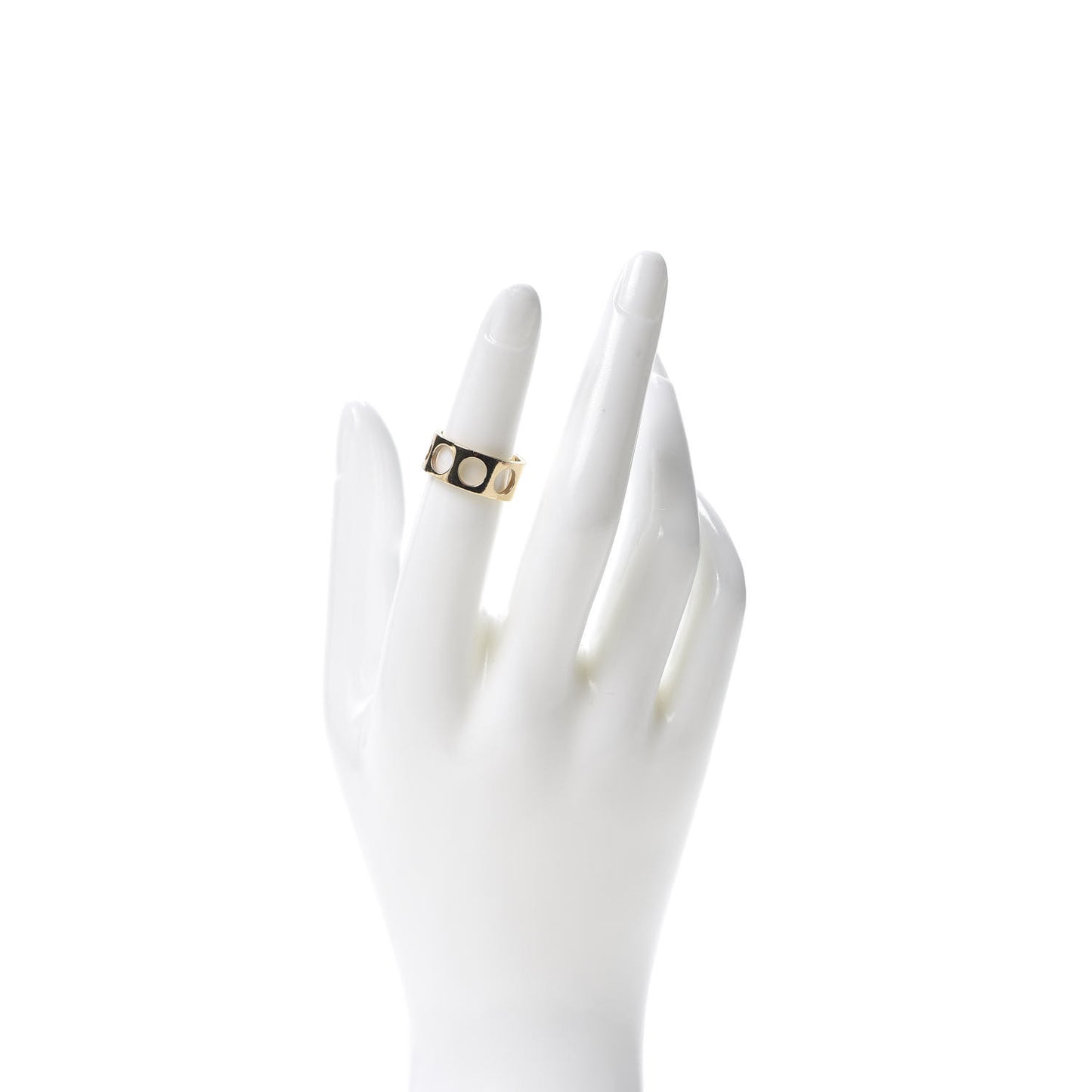 DINH VAN 18K Yellow Gold Dinh Van Punch Hole Band Ring 56 7.5