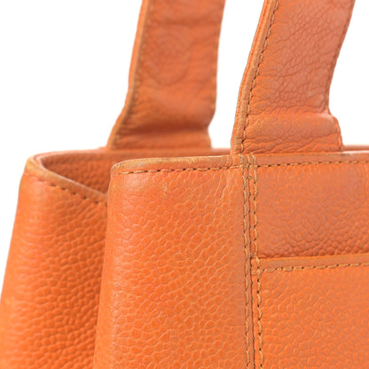 Chanel Caviar Embroidered Logo Shoulder Bag Orange 12 of 15