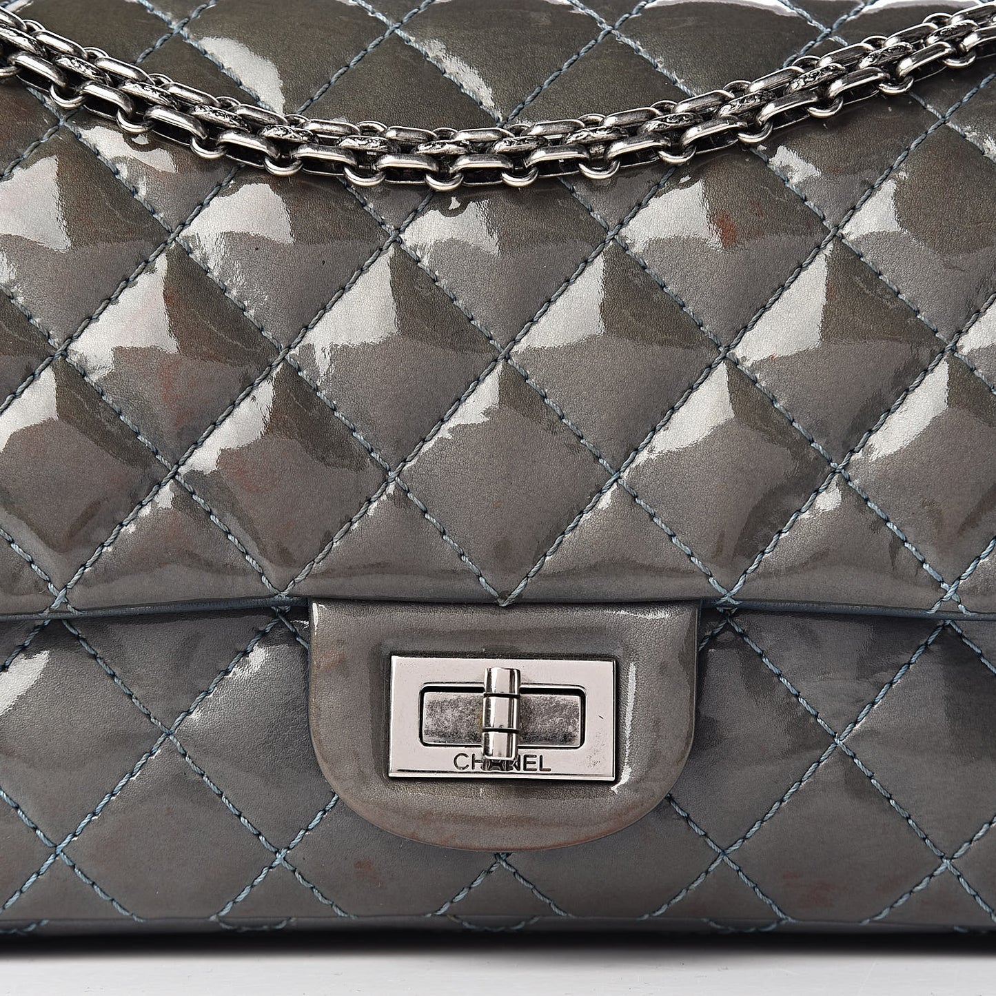 Patent Quilted 2.55 Reissue 225 Flap Blue