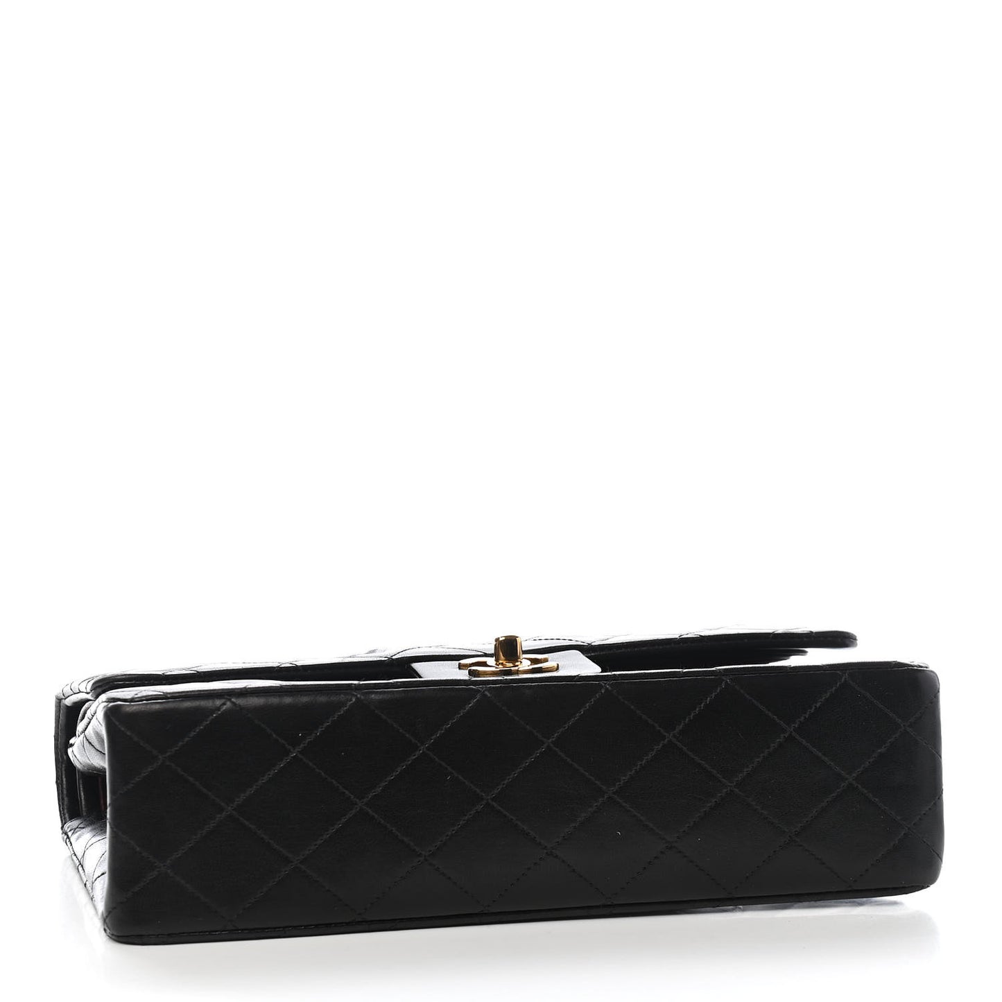 Lambskin Quilted Medium Double Flap Black