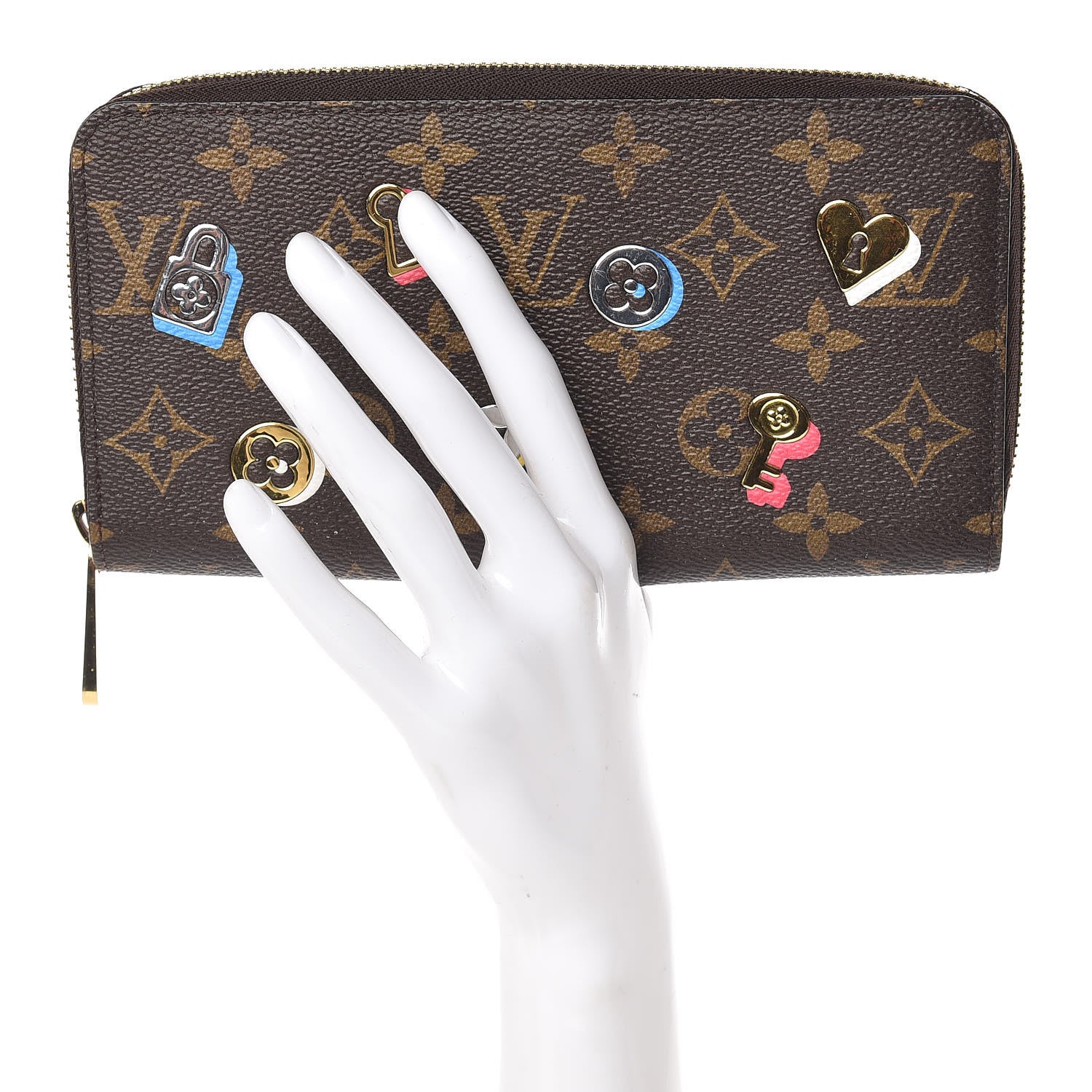 Louis Vuitton Monogram LV Love Lock Zippy Wallet 2 of 9