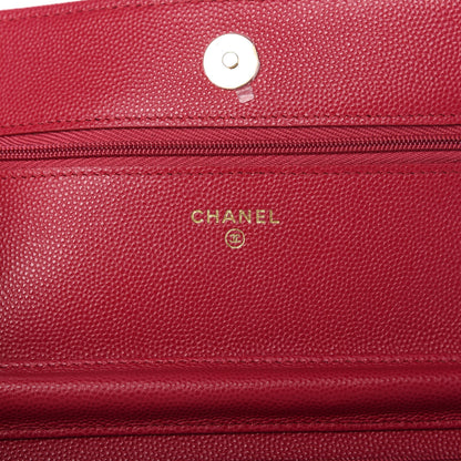 Chanel Caviar Quilted Wallet On Chain WOC Dark Pink 6 of 12