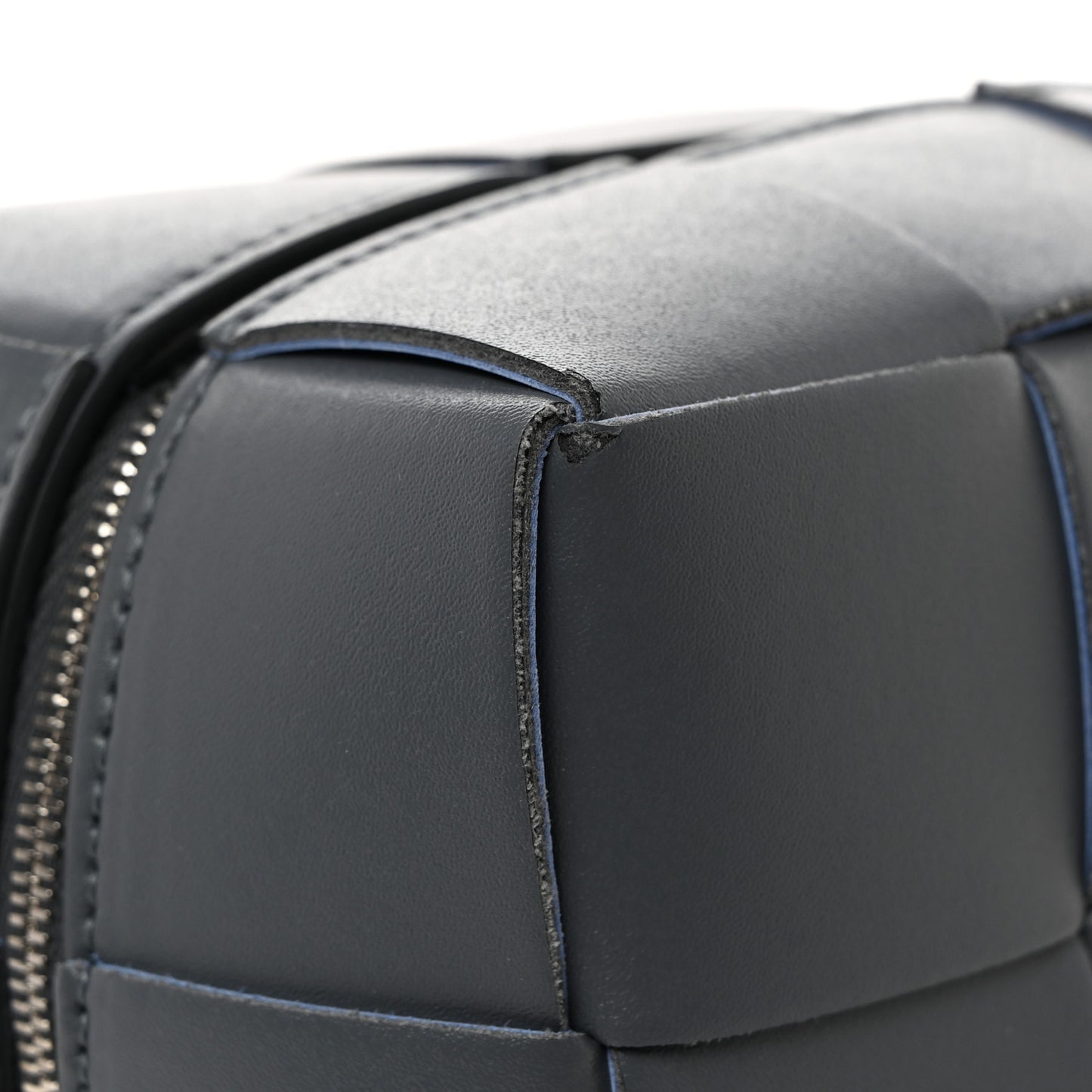 Nappa Maxi Intrecciato Cassette Wristlet Pouch Thunder