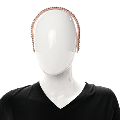 Chanel Metal Lambskin CC Turnlock Chain Headband Gold Pink 2 of 8