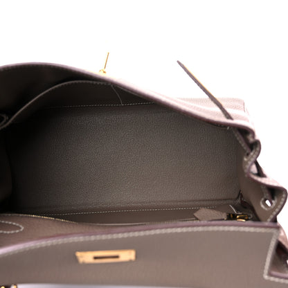 Hermes Togo Kelly Retourne 28 Etoupe 5 of 12