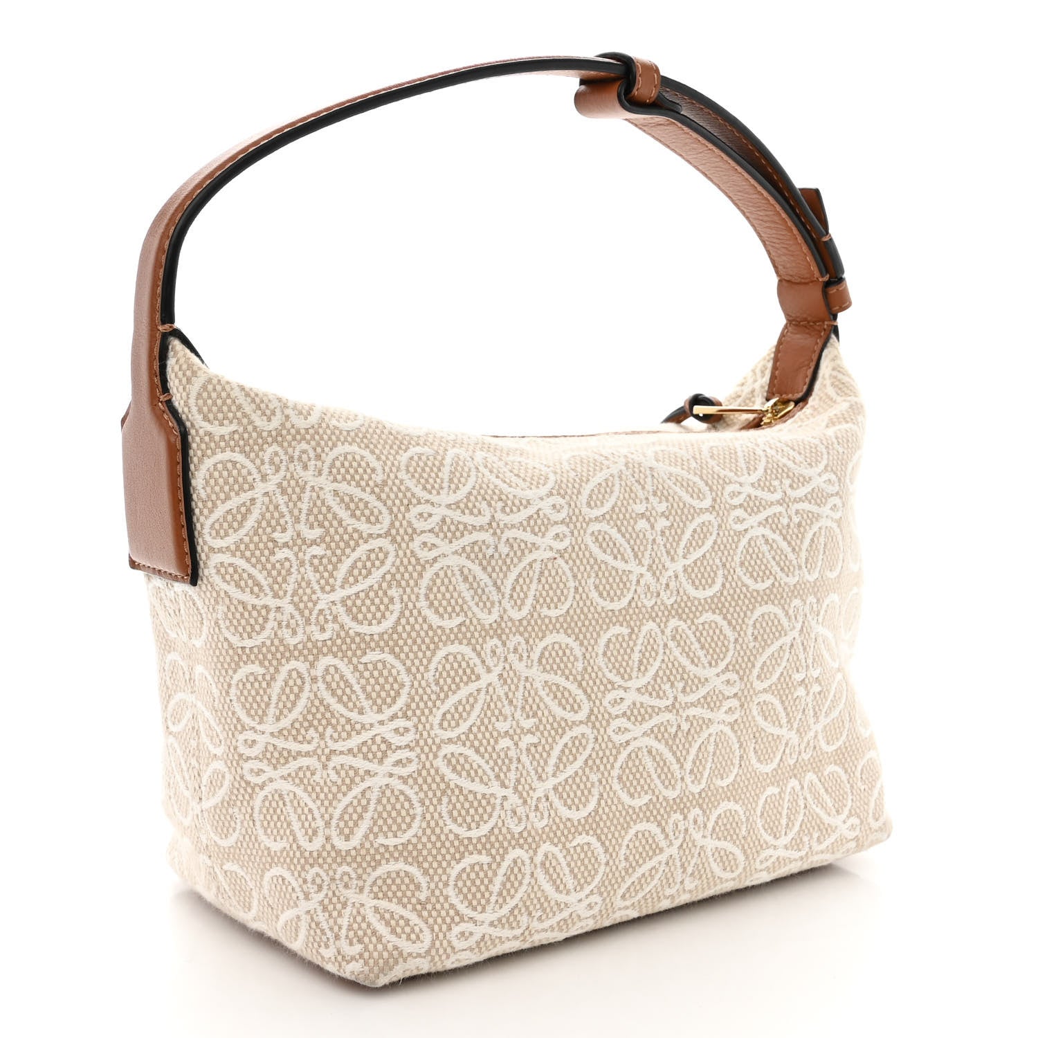 Loewe Jacquard Anagram Calfskin Small Cubi Bag Ecru Tan 3 of 10