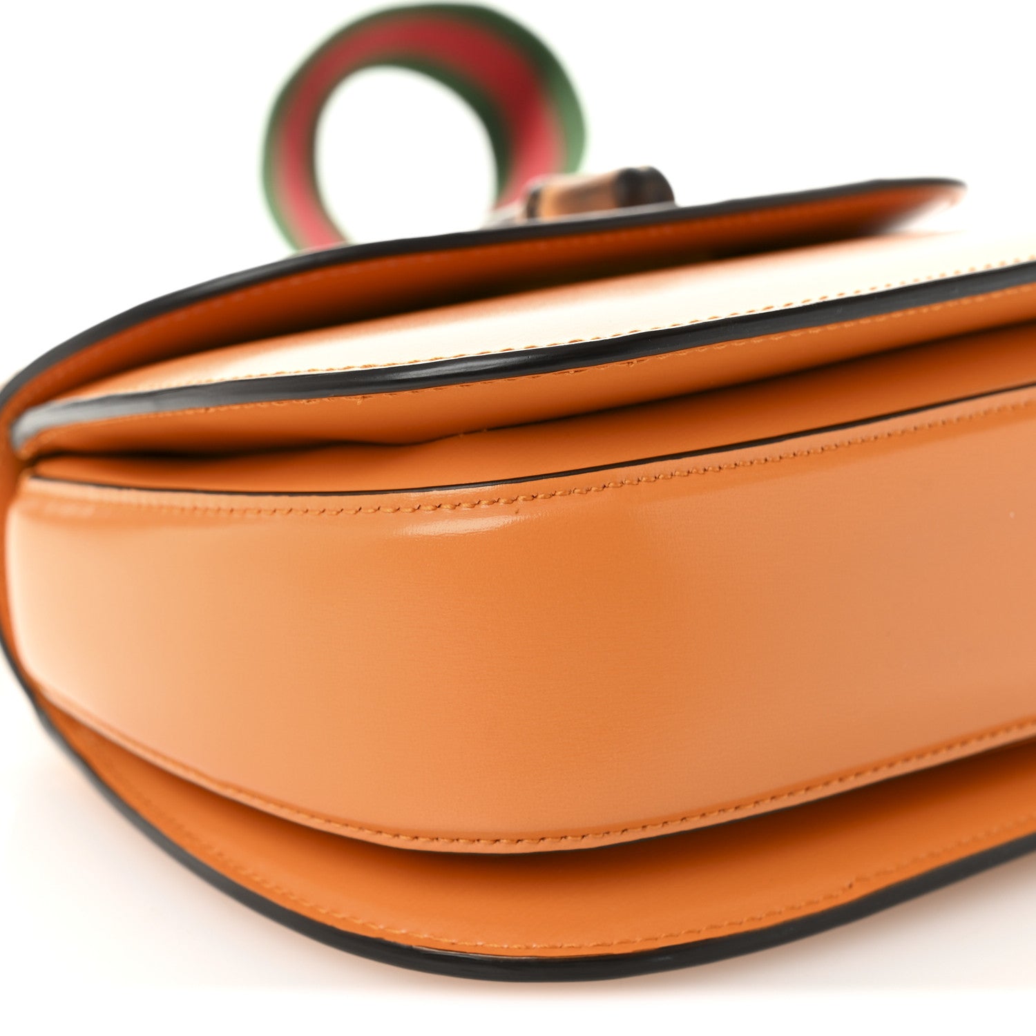 Gucci Boarded Dyana Lux Calfskin Web Small Bamboo 1947 Top Handle Bag Marigold Yellow 9 of 11