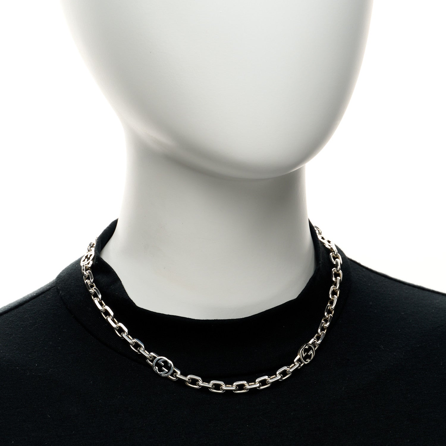 Gucci Sterling Silver Interlocking GG Chain Necklace 2 of 4