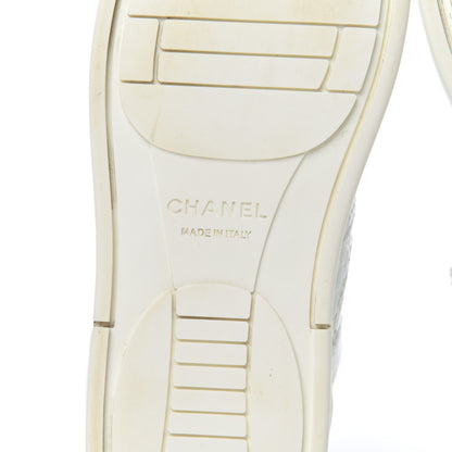 Chanel Calfskin Crocodile Embossed Cocodile High Top Sneakers 36 White 7 of 14