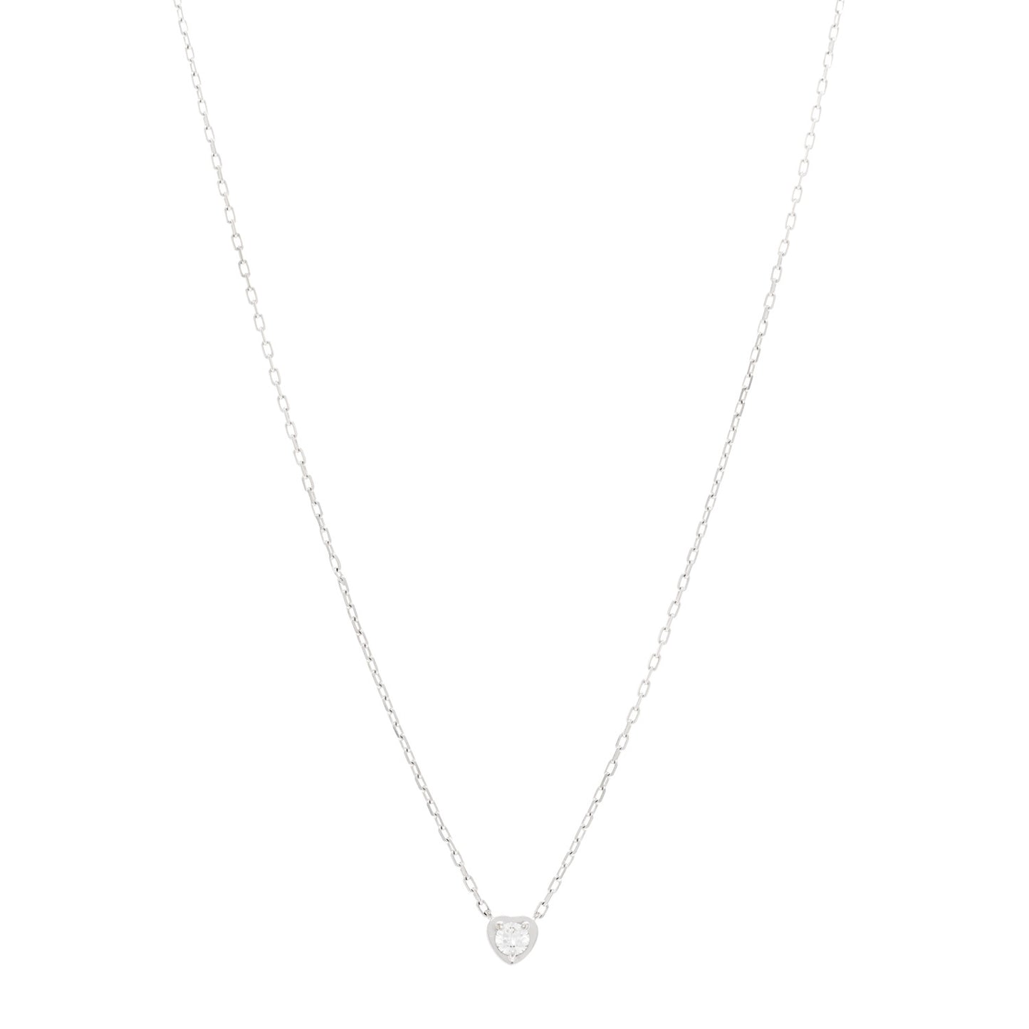 18K White Gold Diamond D'Amour Heart Pendant Necklace