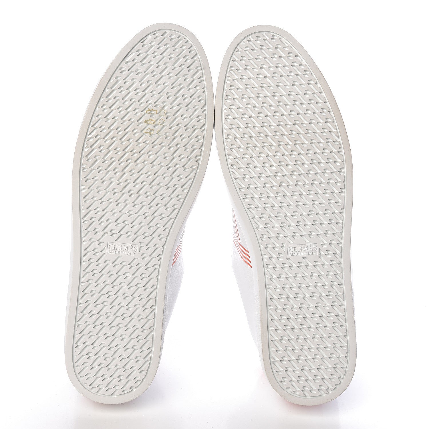 Hermes Calfskin Mens Advantage Sneakers 45 White Orange 5 of 8