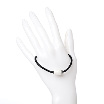 David Yurman Sterling Silver Leather White Agate Wrap Bracelet 2 of 5