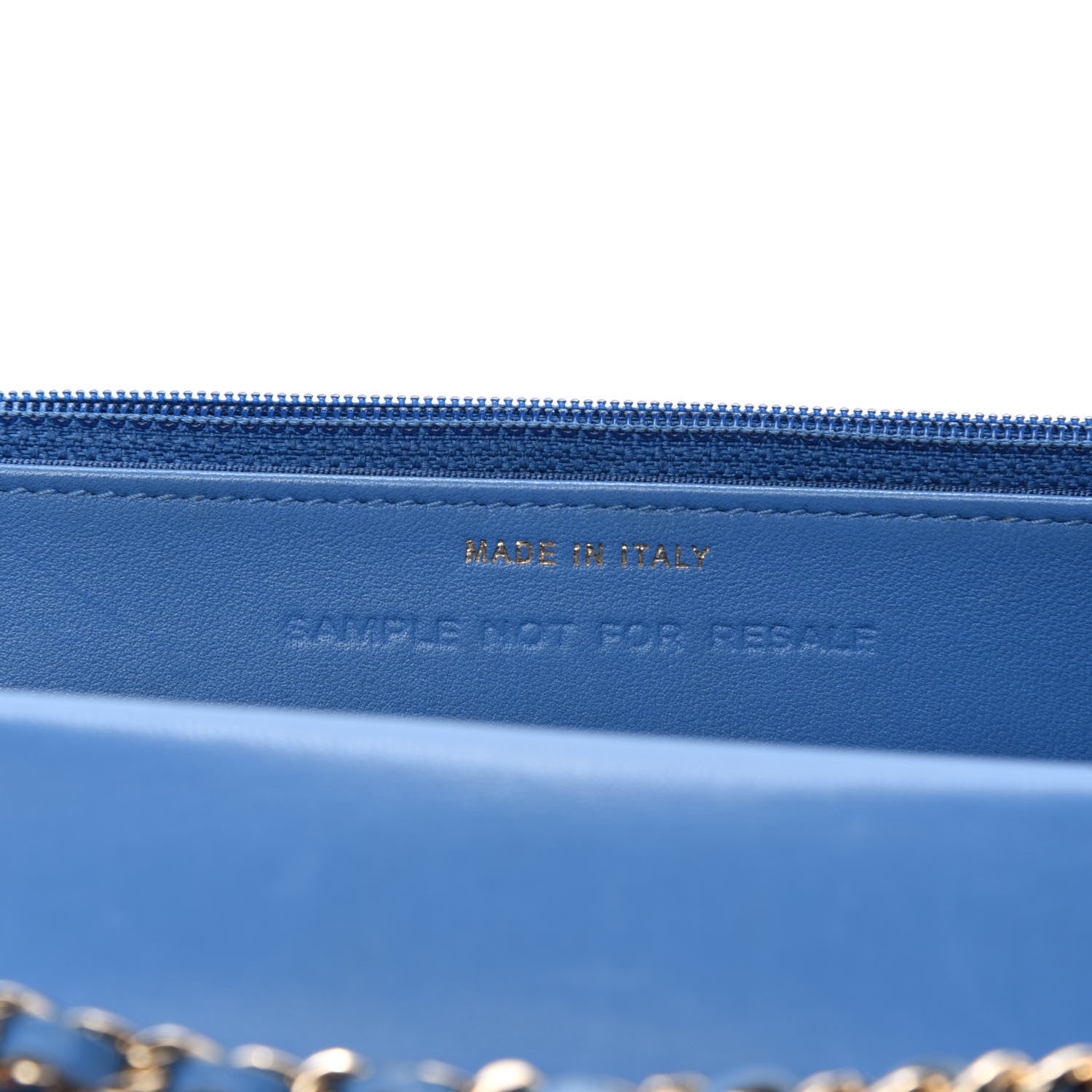 Chanel Lambskin Quilted Trendy CC Wallet On Chain WOC Blue 11 of 12