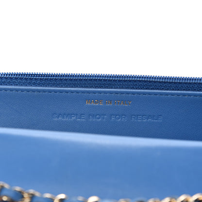 Chanel Lambskin Quilted Trendy CC Wallet On Chain WOC Blue 11 of 12