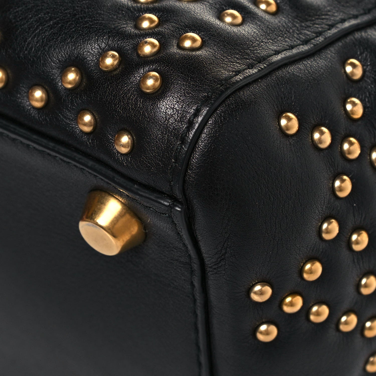 Christian Dior Calfskin Cannage Studded Medium Supple Lady Dior Black 12 of 20