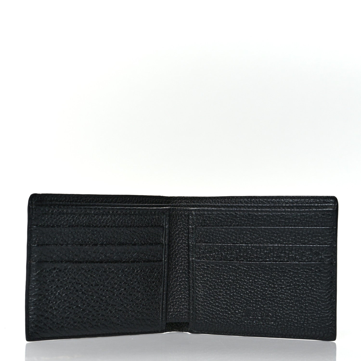 Versace Grained Calfskin Beverly Palm Print Bi-Fold Wallet Black Multicolor 5 of 7