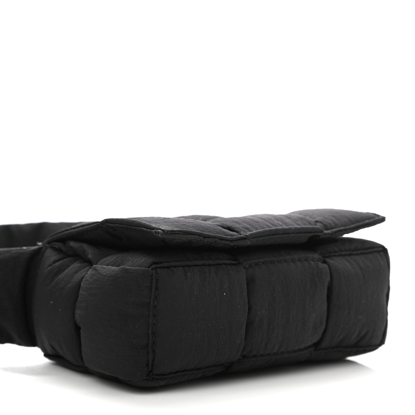 Nylon Intrecciato Mini Padded Tech Candy Cassette Bag Black