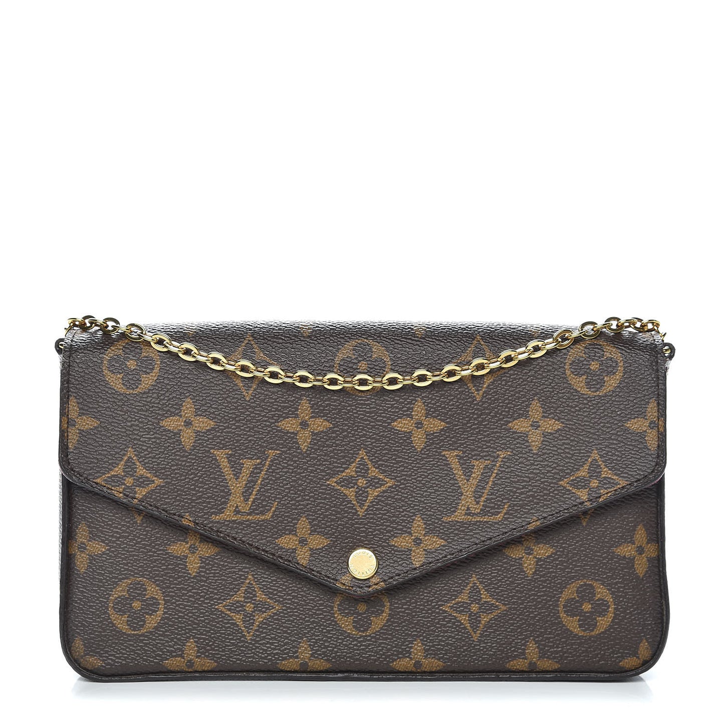 Monogram Pochette Felicie Chain Wallet Fuchsia