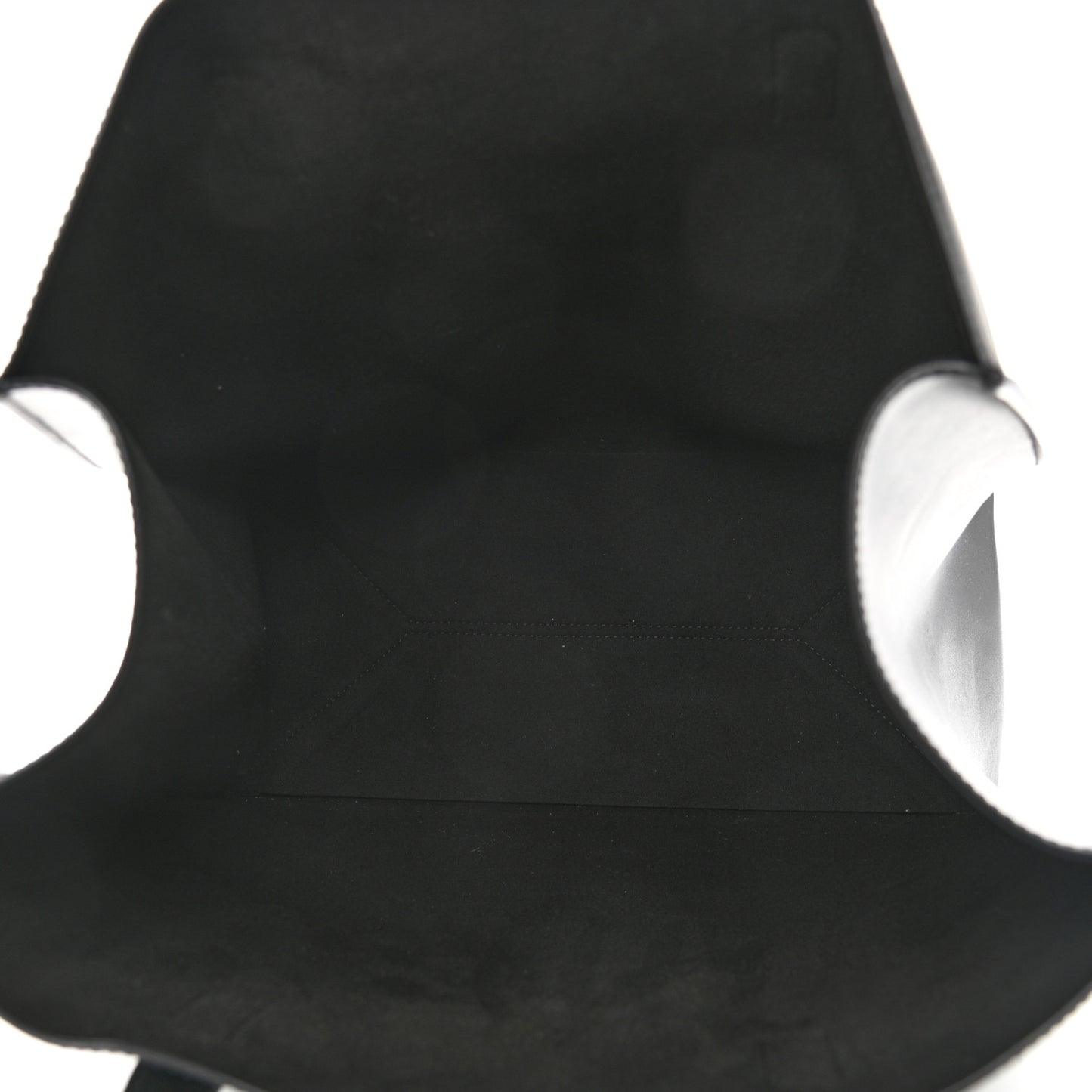 Calfskin Logo Debossed Medium Shopper Tote Black