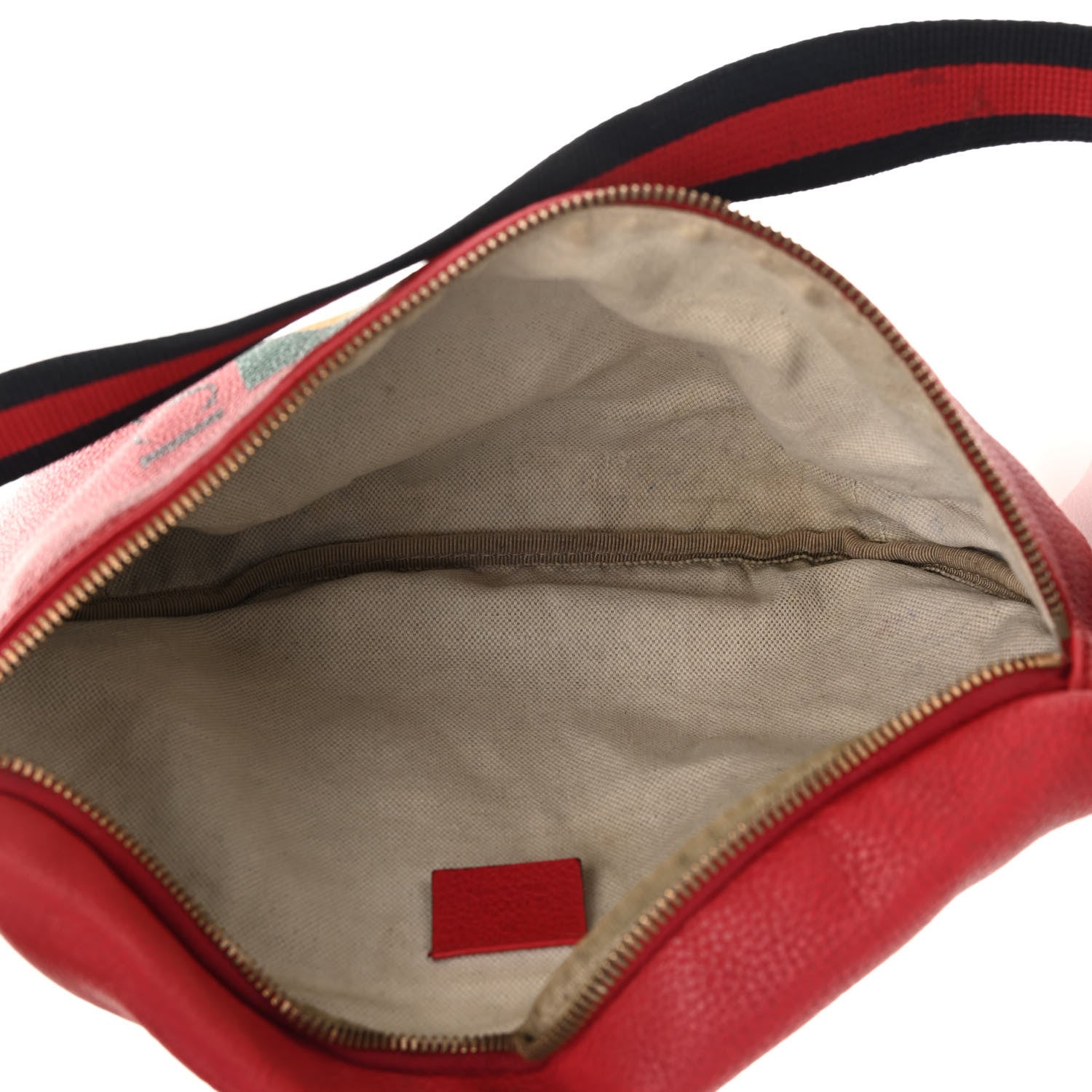 Gucci Grained Calfskin Logo Belt Bag Hibiscus Red 5 of 16