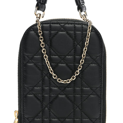 Christian Dior Lambskin Cannage Lady Dior Phone Holder Black 8 of 11