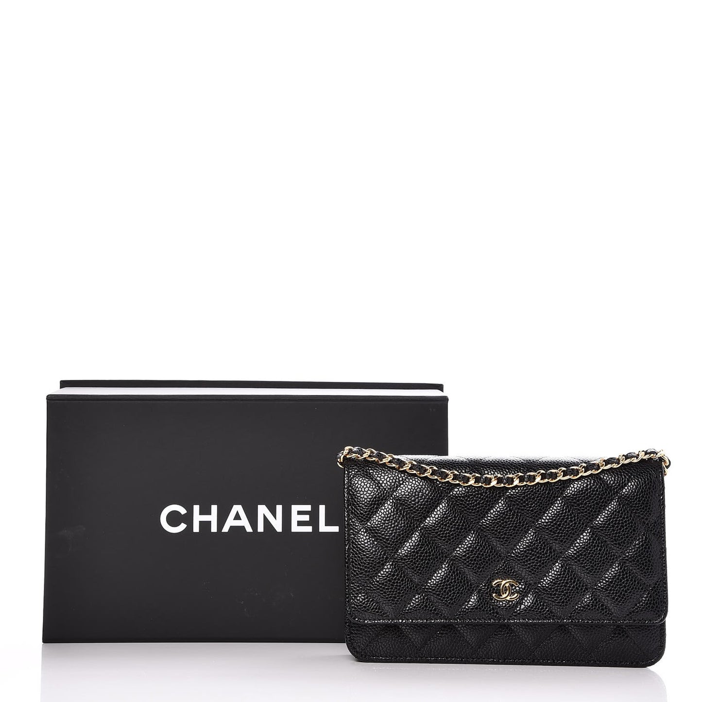 Caviar Quilted Wallet On Chain WOC Black