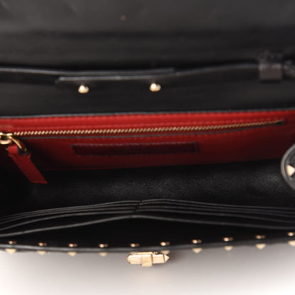 Valentino Garavani Lambskin Rockstud Spike Wallet on Chain Black 5 of 10
