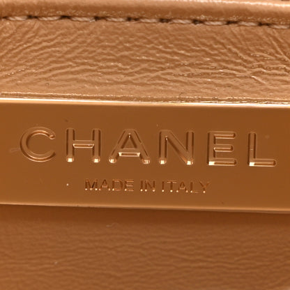 Chanel Shiny Crumpled Calfskin Quilted Mini 31 Shopping Bag Dark Beige 6 of 10