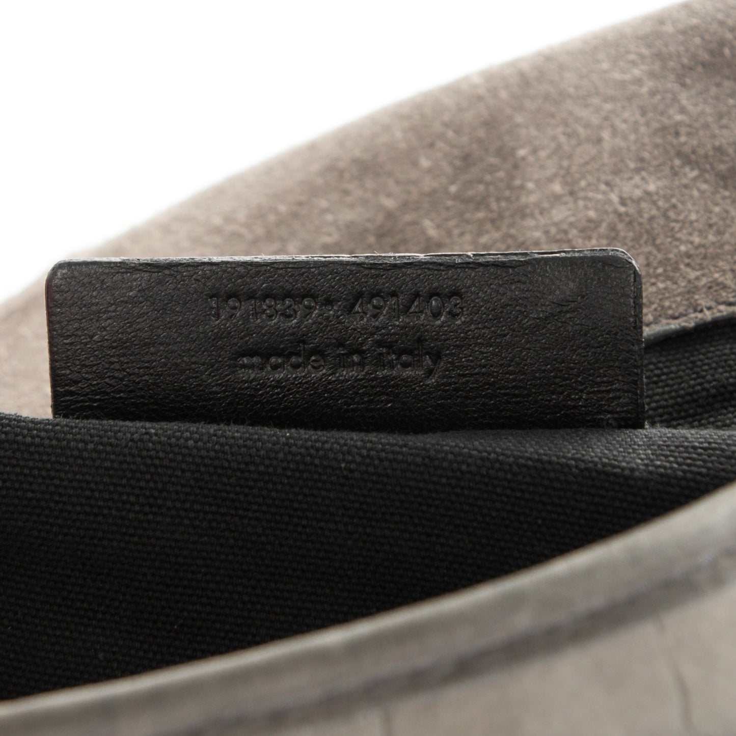 Crocodile Embossed Nubuck Besace Shoulder Bag Anthracite