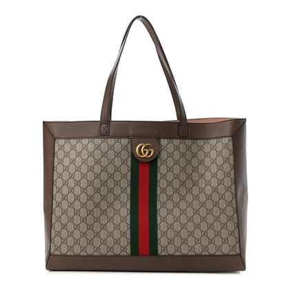 Gucci X DISNEY GG Supreme Monogram Web Three Little Pigs Large Ophidia Tote Beige New Acero 3 of 12