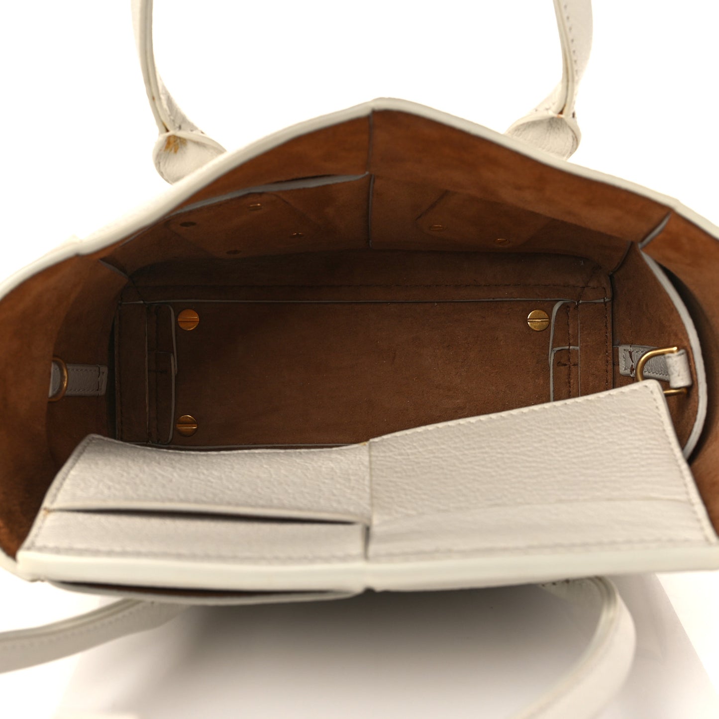 Grained Calfskin Maxi Intrecciato Mini Arco Bianco