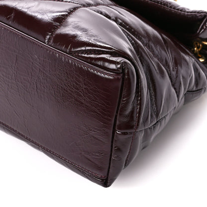 Saint Laurent Patent Quilted Small Loulou Puffer Monogram Chain Satchel Barolo 11 of 11