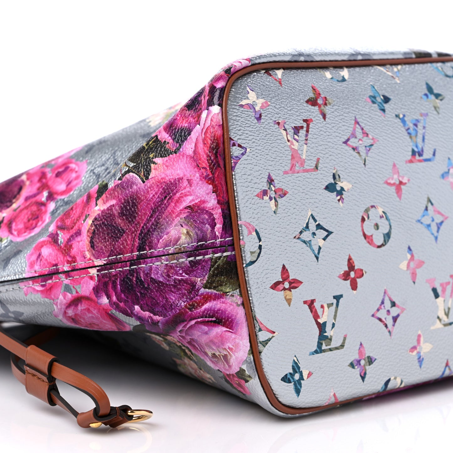 Metallic Monogram LV Garden Neverfull MM Silver