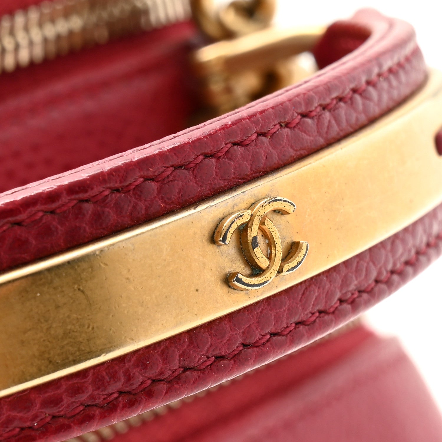 Chanel Caviar Quilted Mini Carry Around Bowling Bag Red 12 of 13