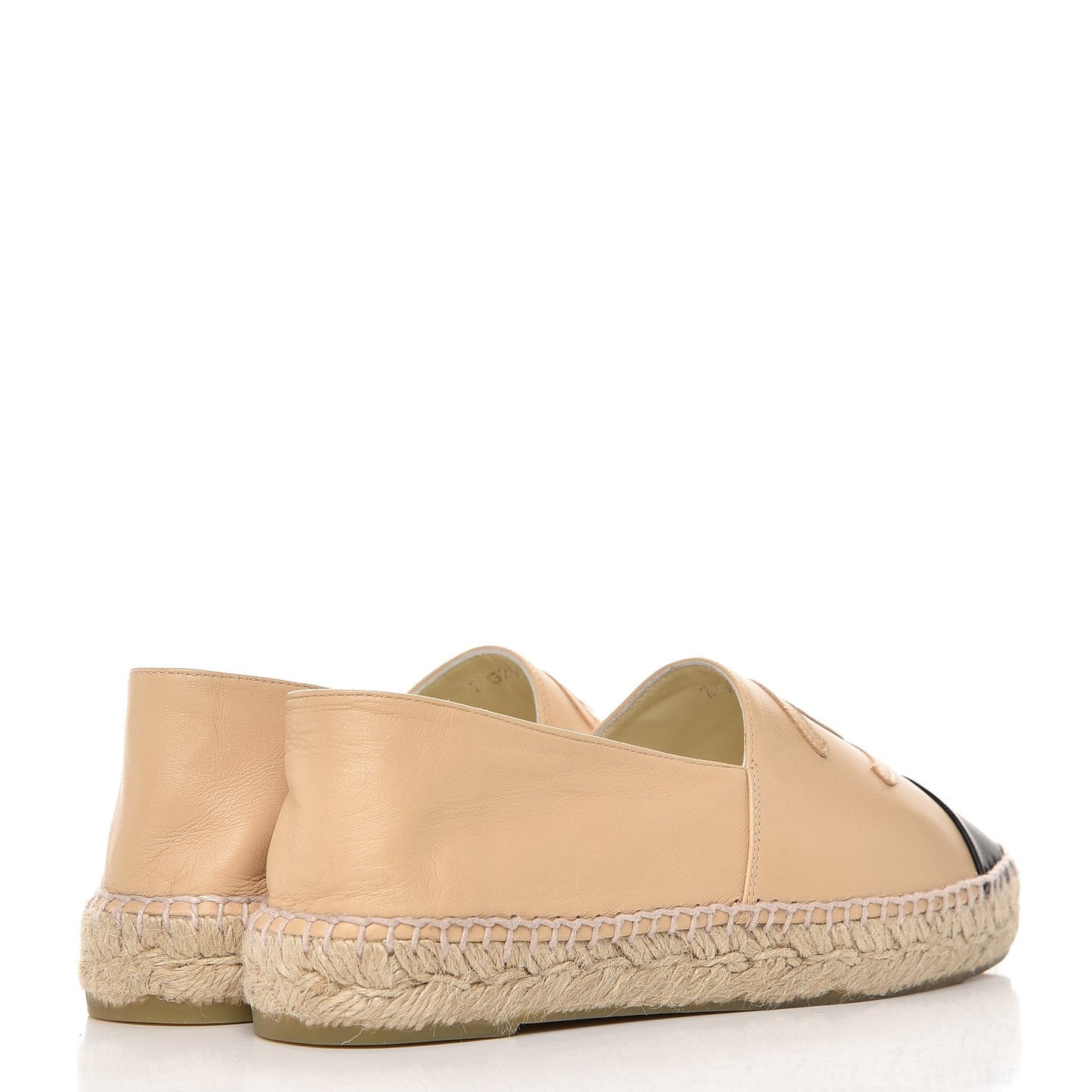 Lambskin CC Espadrilles 37 Beige Black