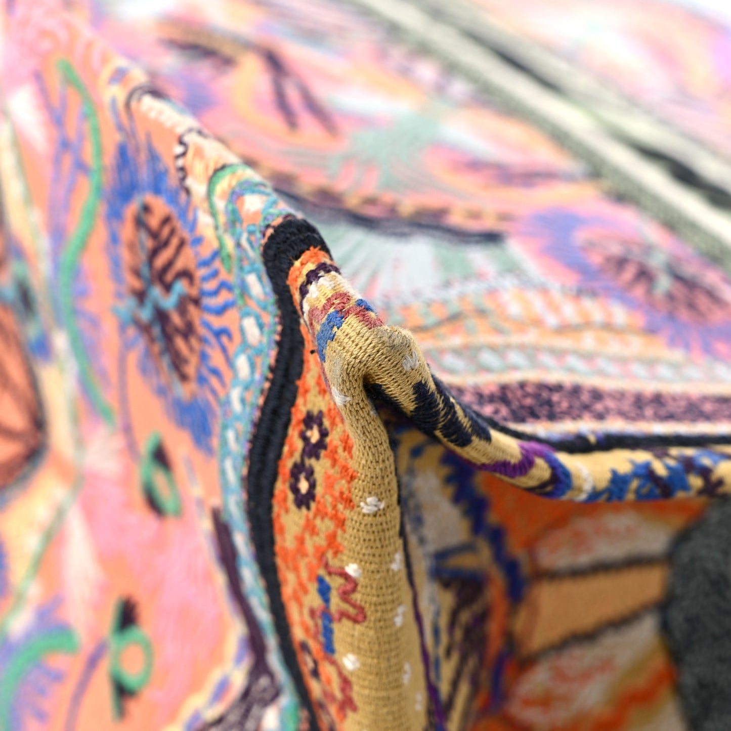 Canvas Embroidered Large In Lights Book Tote Multicolor