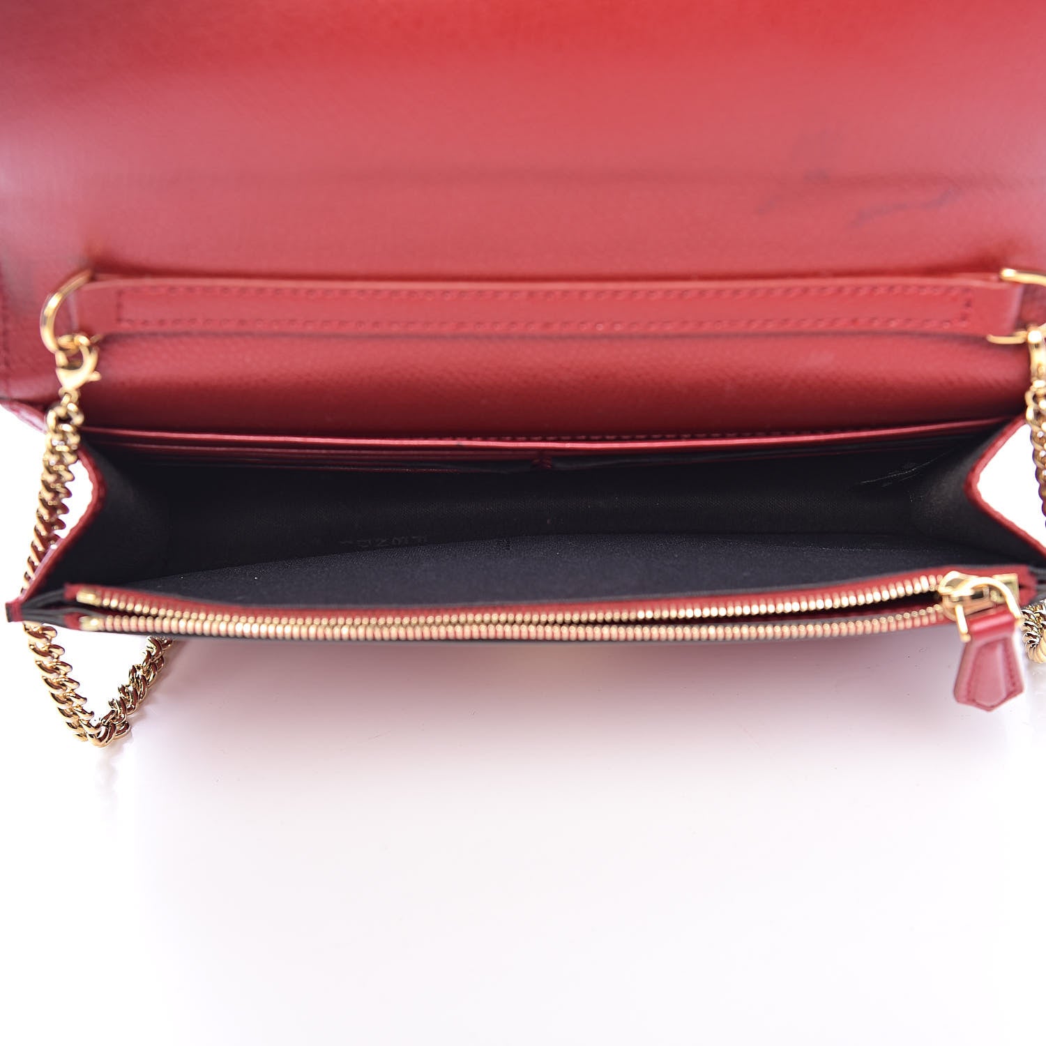 Fendi Vitello Cruise F is Fendi FF 1974 Embossed Medium Envelope Wallet On Chain Fragola Maya Black 5 of 18