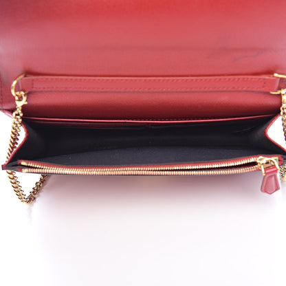 Fendi Vitello Cruise F is Fendi FF 1974 Embossed Medium Envelope Wallet On Chain Fragola Maya Black 5 of 18