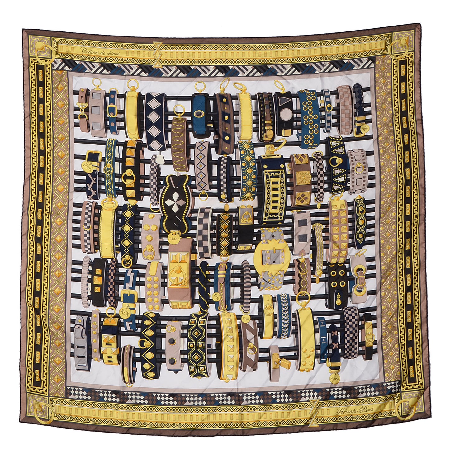 Silk Colliers de Chiens Scarf 90 Jaune