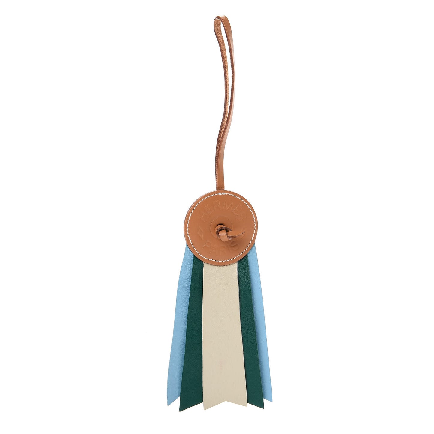 Vache Hunter Milo Lambskin Paddock Flot Bag Charm Natural Sable Craie Malachite Celeste